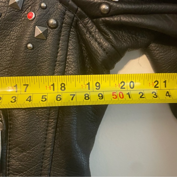 BLANK NYC Faux Leather Studded Moto Jacket - Black Size S - Picture 12 of 13
